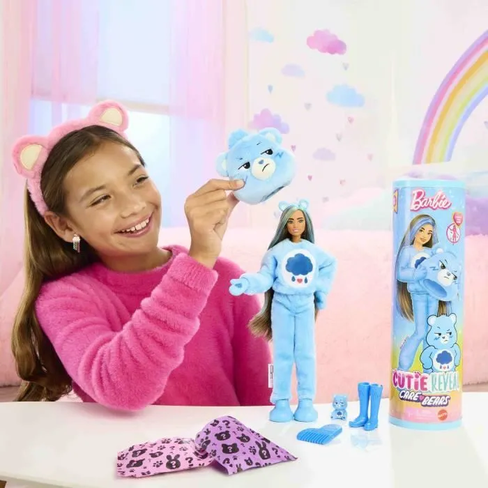 Poupée Barbie Cutie Reveal Bisounours Touronchon Bleu - 3ans +- JCN96-3