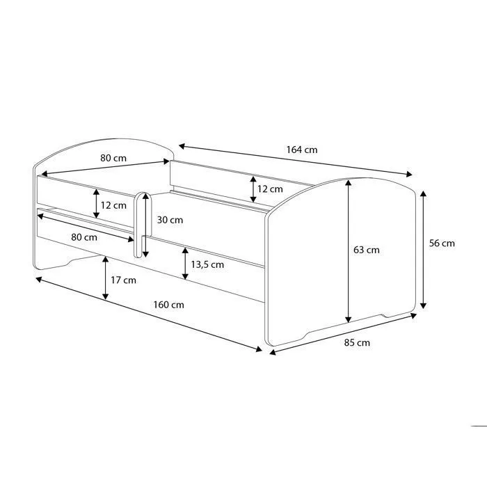 Lit enfant LUK 160x80 cm +SOMMIER+MATELAS-5