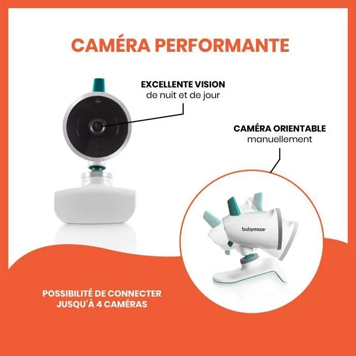 Babymoov Babyphone Caméra à écran tactile pour bébé YOO-Feel-3
