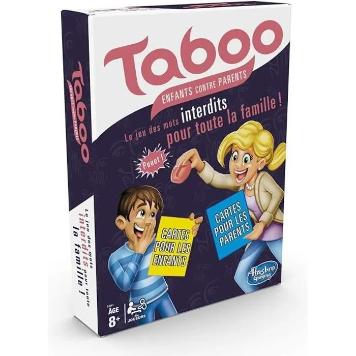 TABOO Enfants contre Parents, Jeu de societe de reflexion, Jeu de plateau pour la famille Version francaise-0