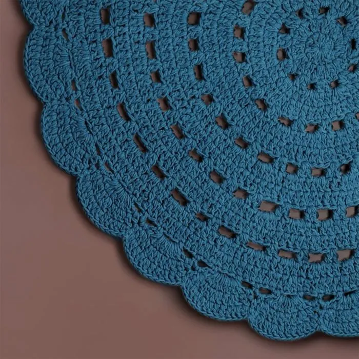 Tapis rond Alma Bleu - NATTIOT - Coton-3