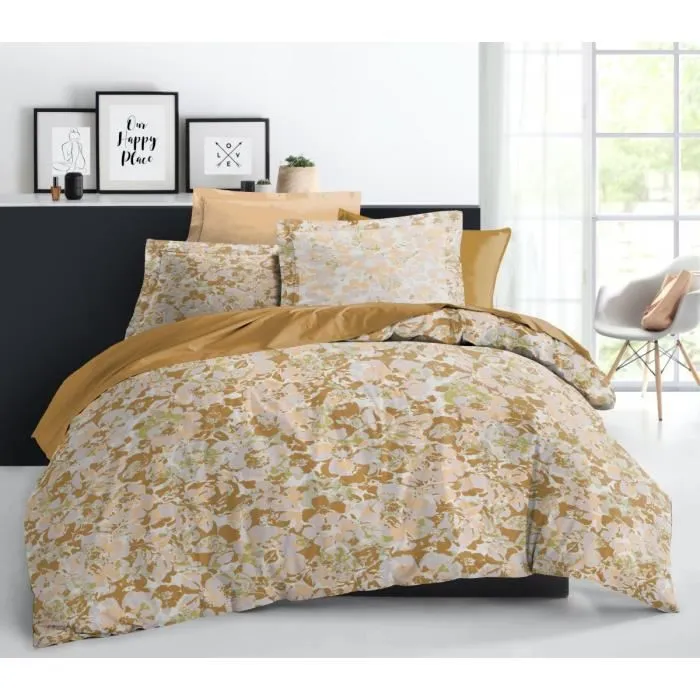 Parure de couette - CAMOUFLAGE - Jaune - 240x260 cm - 100% coton - OEKO-TEX Standard 100-3