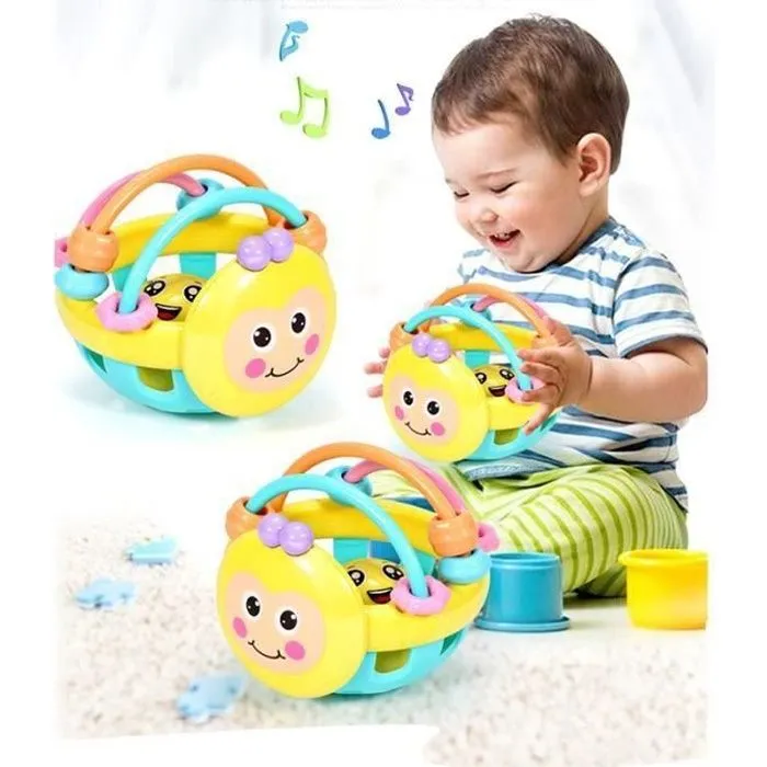 Jouets éducatifs, Jouets Bébé, Jouets D'éducation Précoce, pour 0-12 Mois Bébé,Hochet en caoutchouc souple-0