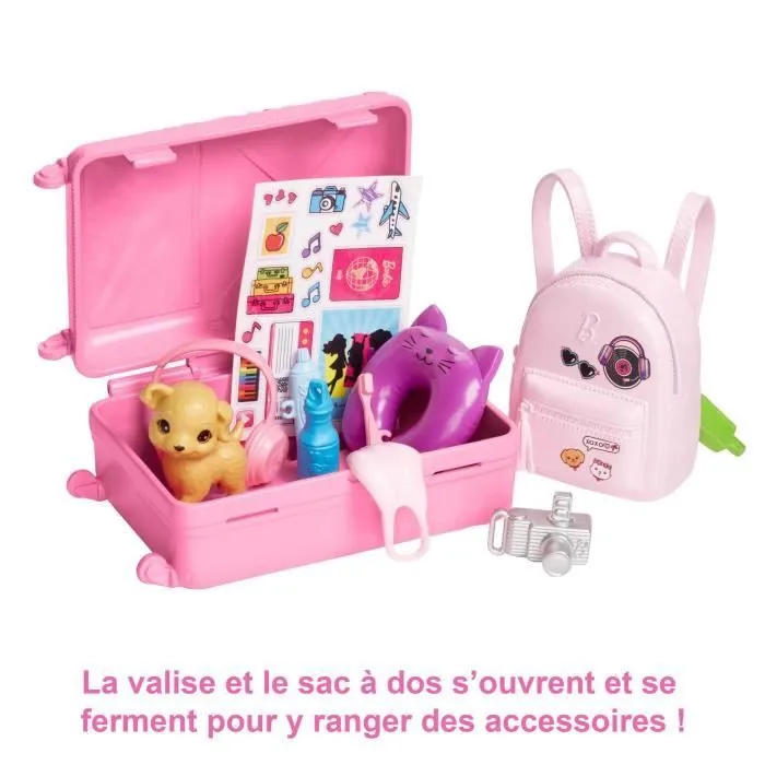 Barbie®-Barbie® en Voyage-Coffret avec chiot et accessoires HJY18-3