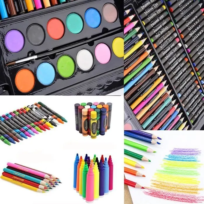 Crayon de couleur - Malette de Coloriage - 150 pièces - Aquarelle - Plastique - Mixte-2
