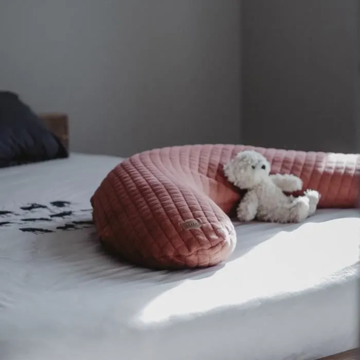 BÉABA - Big Flopsy™ - Coussin de grossesse et d'allaitement - Fleur de coton® - 180 cm - Brique-4