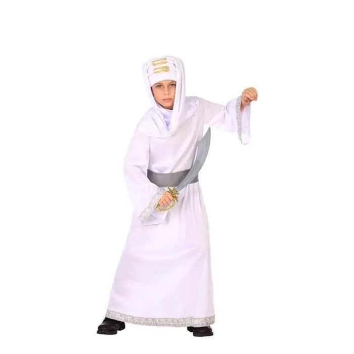 Déguisement Arabe Blanc pour garçon - ATOSA - Modèle Arabe Blanc - Tunique, ceinture et turban - Intérieur-0