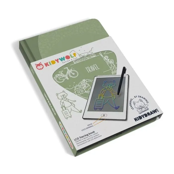 Tablette à dessin - Kidywolf - Kidydraw-Mini - Écran LCD - 30 illustrations - Écologique-0