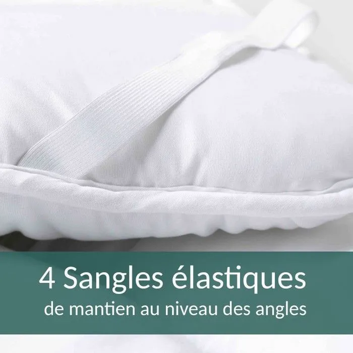 Surmatelas Nuage 160x200 cm | 100% microfibre | Aération optimisée & sangles de maintien-4