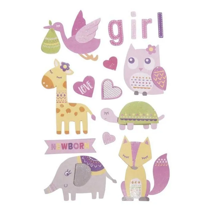 Stickers 3D naissance fille-0
