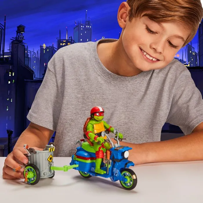 Les Tortues Ninja, Véhicule avec Figurine exclusive, 12 cm, Fonction combat, Leonardo, Pour les enfants dès 4 ans, TU8031-4
