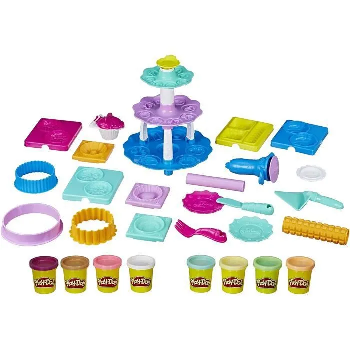 Jeu de pâte à modeler Play-Doh Patisseries en folie - E2387EU5 - 8 couleurs et variété d'outils-1