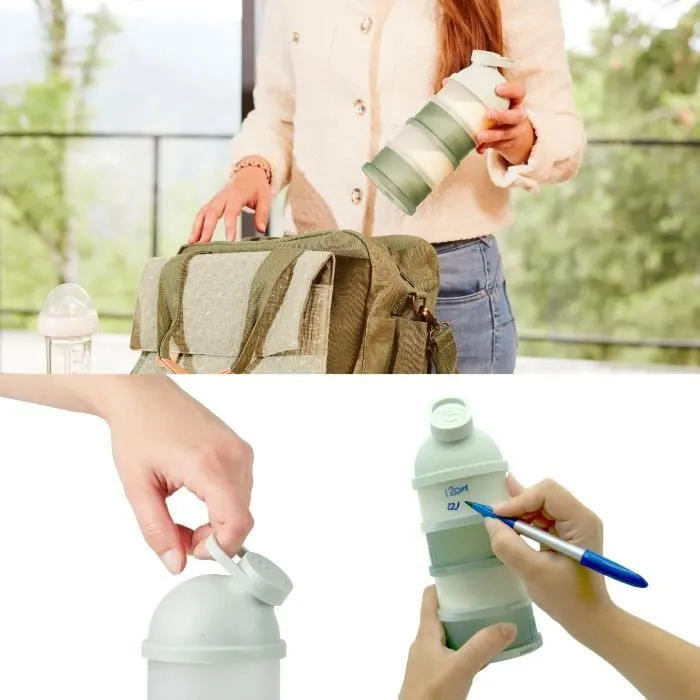 Babymoov Boîtes Doseuses de Lait en Poudre Babydose - Bec verseur ergonomique - Made in France, Vert-4
