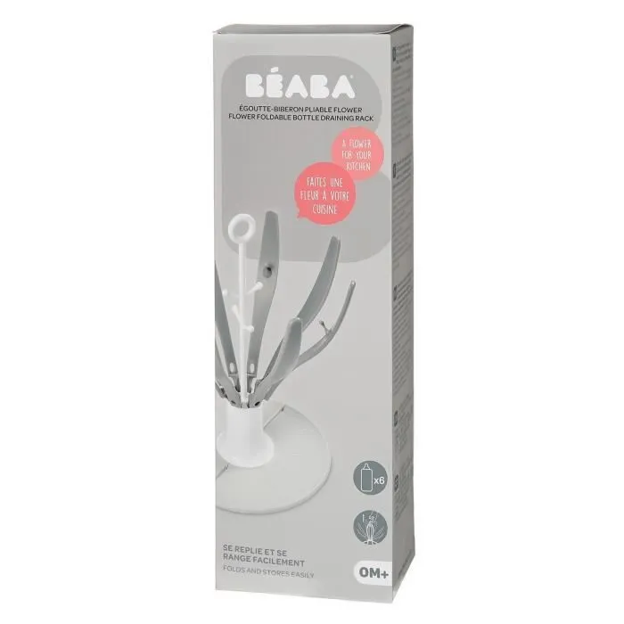 Béaba Egoutte Biberon Pliable Flower Grey-3