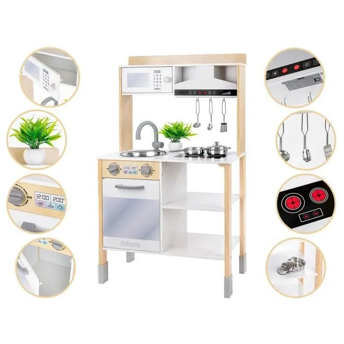 Kinderplay Cuisine Enfant, Cuisine en Bois Enfant - Cuisine en Bois pour Enfants modèles GS0061-3