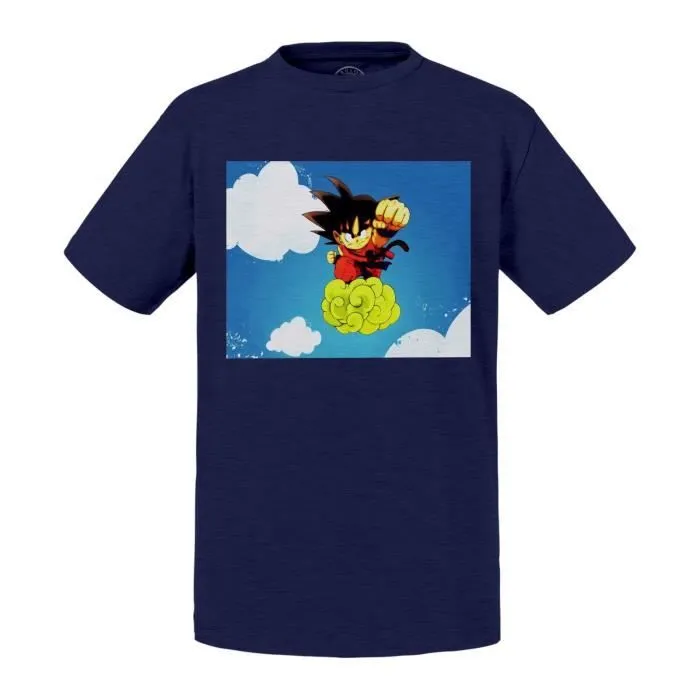 T-shirt Enfant Bleu Sangoku Nuage Magique Nimbus Dragon Ball-0