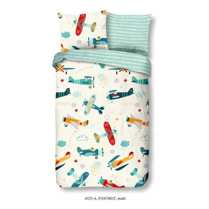 Good Morning Foxtrot - Housse de Couette - 1-personne - 140x200/220 cm + 1 taie d'oreiller 60x70 cm - Multicolore-0
