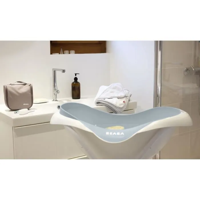BÉABA - Baignoire Bébé, Camélé'O - Made in France - Antidérapante - Grise-2