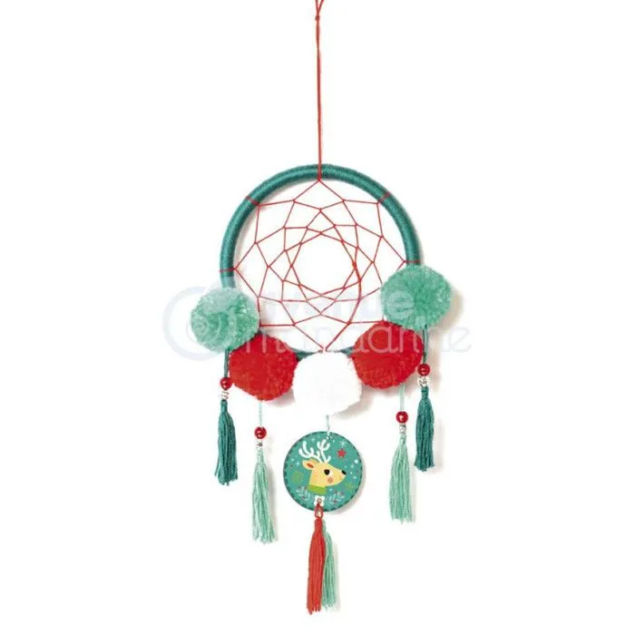 Boîte créative avec pompons - Attrape-rêves de Noël - L 23 x H 4 x l 16 cm-2
