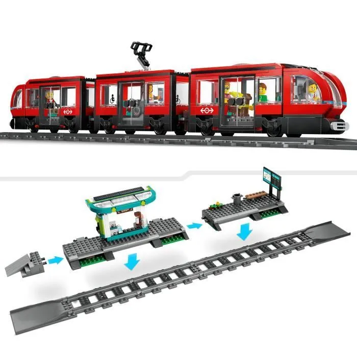 LEGO® City 60423 Le tramway et la station du centre-ville, véhicule pour enfants dès 7 ans-2