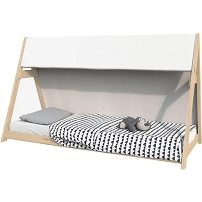 Lit cabane Tipi 90x200 cm - WEBER INDUSTRIES - Naturel - Bois-0