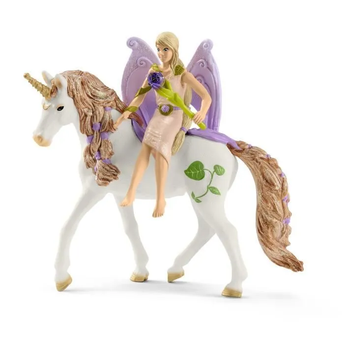 Maison-fleur pailletée avec licornes, lac et écurie - Schleich - 42445 - Multicolore - Rose - Fille-3