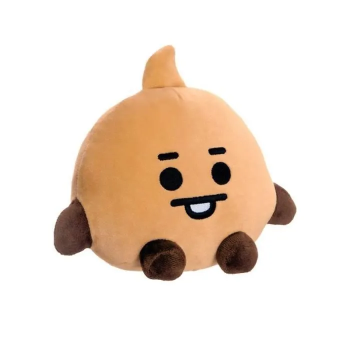 Mascotte peluche Line Friends BT21 - SHOOKY BABY 20 cm - Marron/Blanc-1
