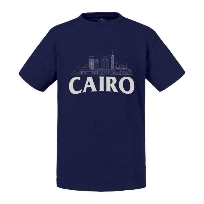 T-shirt Enfant Bleu Cairo Minimalist Le Caire Egypte Voyage Culture-0