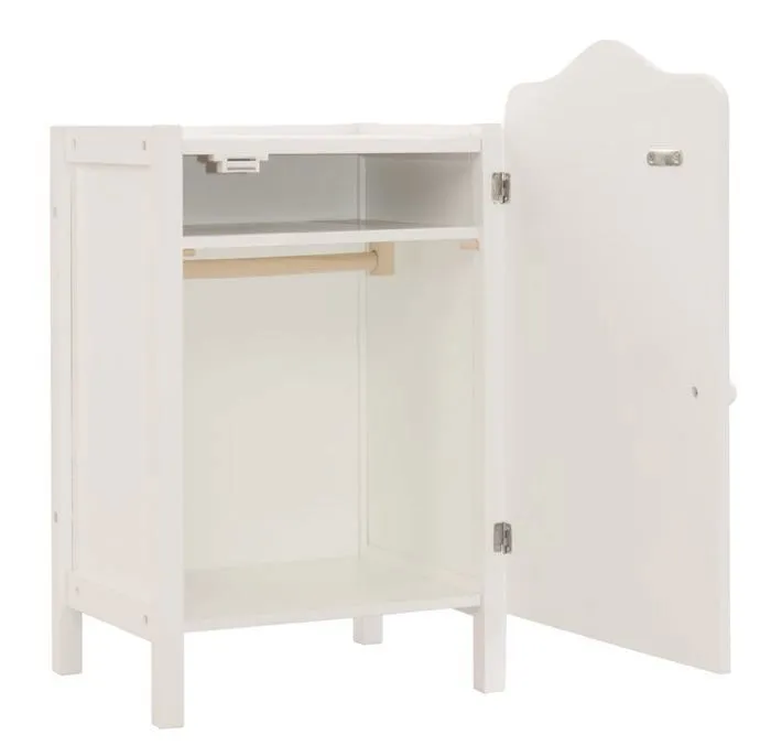Armoire de Poupée en Bois Stella - ROBA - Penderie et Étagère - Blanc / Motif Étoile-2