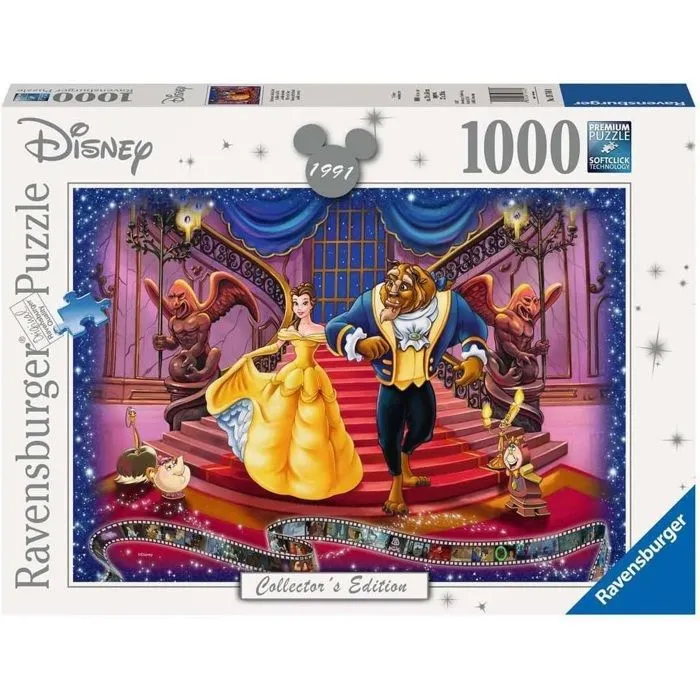 Puzzle 1000 pièces - RAVENSBURGER - La Belle et la Bête - Thème Cinéma - Difficulté Moyenne-1