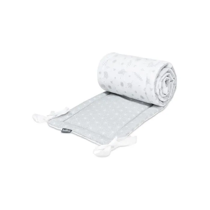 Bellochi Tour de Lit Bébé 180x30 cm - Certifié - Universel en Coton et Velours Souple pour un Matelas 120x60 cm Star Copse-1
