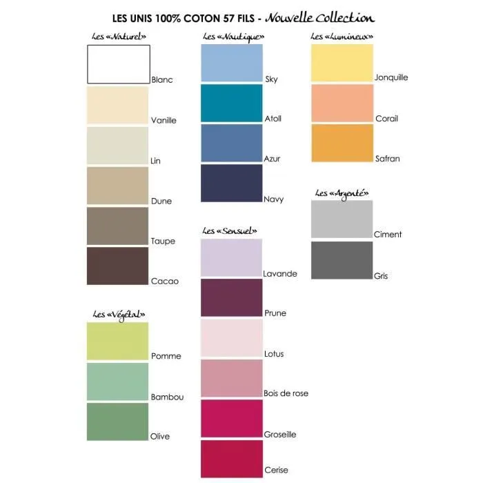 Taie d'oreiller - COEUR DE COTON - Atoll - 50x70 cm - Coton naturel - Uni-1