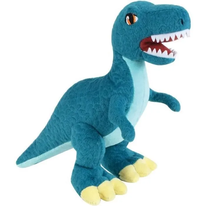 JEMINI Les Jeminosaures Lot de 3 peluches dinosaure diplodocus, velociraptor et stegosaure +/- 18 cm 100% recyclé-5