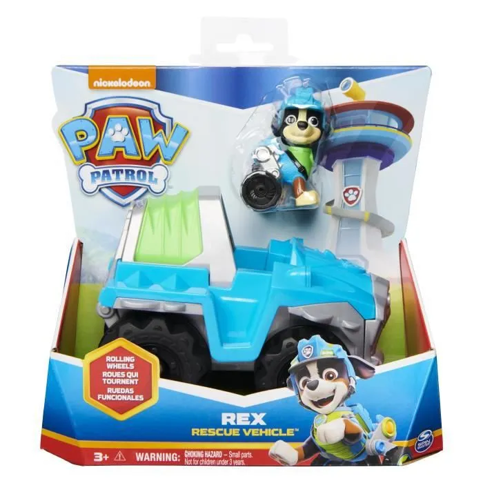 Véhicule Pat' Patrouille avec figurine Rex - PAW PATROL - 15 cm - Pour enfant dès 3 ans-3