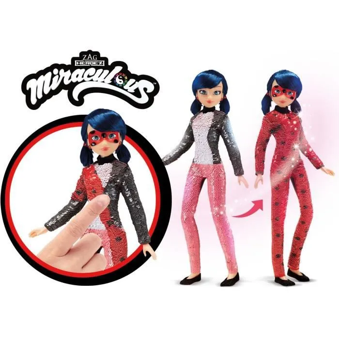 Poupée à sequin Miraculous Ladybug - Marinette - 26 cm - BANDAI-1