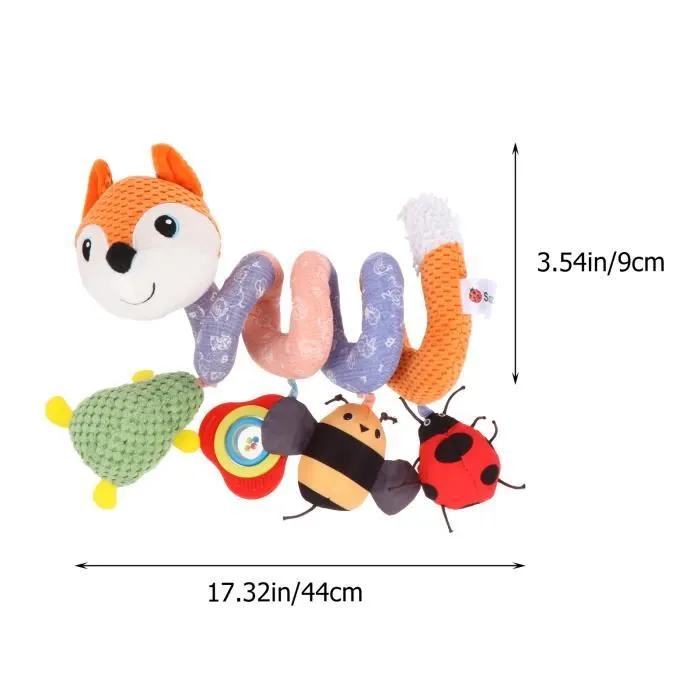 Jouets pour poussettes,Jouets Suspendus D'ornement De Berceau De Landau, Jouet en Spirale De Poussette De Lit De Bébé Orange-1