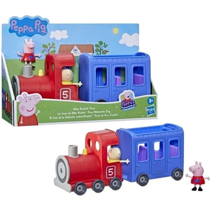 Jouet préscolaire roulant et détachable - HASBRO - PEPPA PIG - Le train de Mlle Rabbit - 2 figurines incluses-0