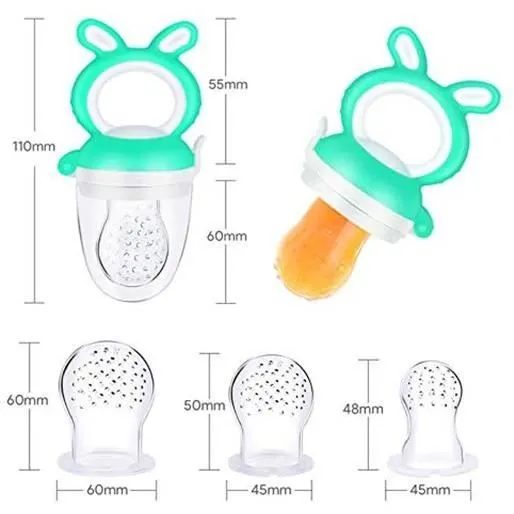 D'alimentation Pour Bébé Tétine à Fruit, Sucette Pour Fruit Bebe, Vert 2pcs-1