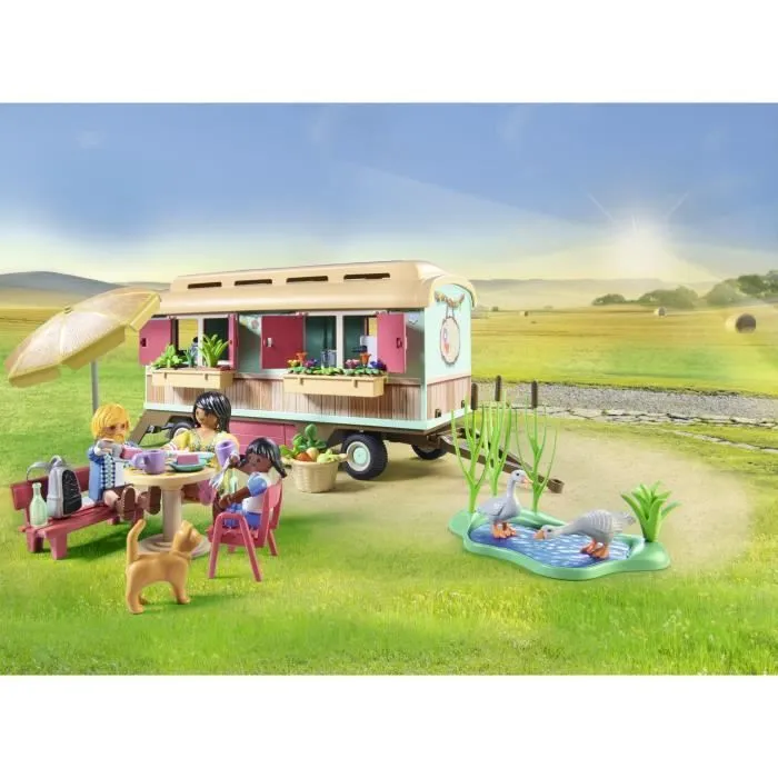 PLAYMOBIL 71441 Roulotte café boutique, Country La vie à la ferme, 145 pièces, Dès 4 ans-2