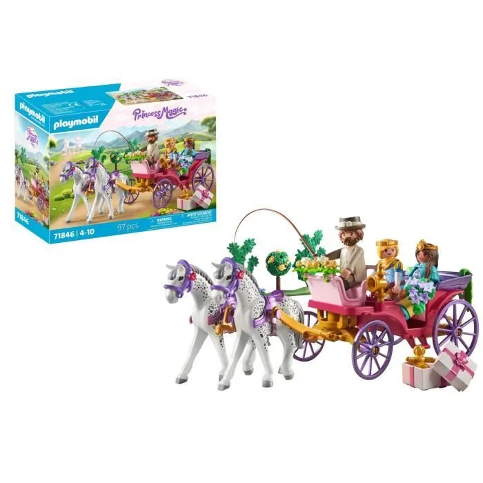 PLAYMOBIL 71846 Calèche avec couple princier et cocher-3