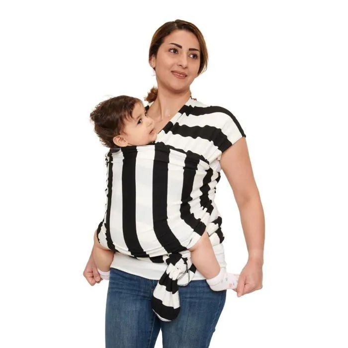 Echarpe de portage Baby garden echarpe rayee noir - blanc - ergonomique - Original-3