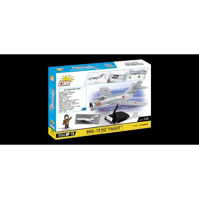 Maquette - COBI - 2416 - MIG-15 NATO CODE "FAGOT" - 504 Pièces - Plastique - À monter soi-même-2