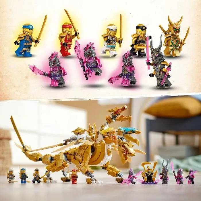 LEGO 71774 NINJAGO L’Ultra Dragon d’Or de Lloyd, Figurine Ninja Inédites Cole, Zane, Kai et Jay, Jouet de Dragon, Enfants 9 Ans-3