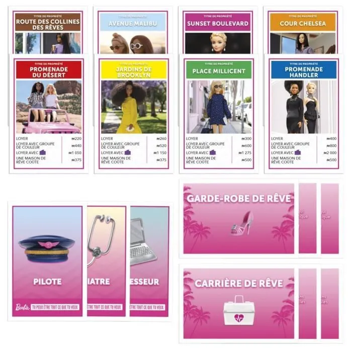 Monopoly : édition Barbie, jeu de plateau pour 2 à 6 joueurs, jeux pour la famille, à partir de 8 ans-4