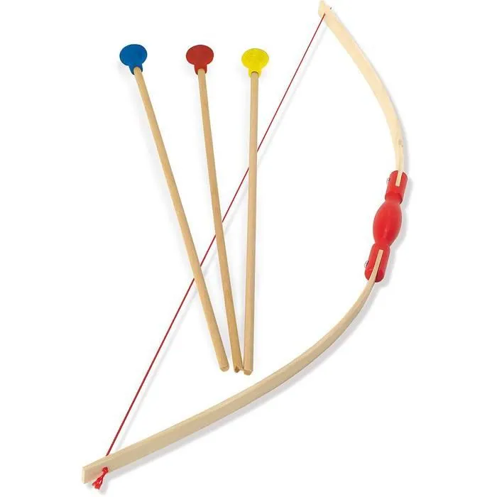 Arc en bois pour enfant VILAC - Grand arc de 95 cm avec 4 flèches-1