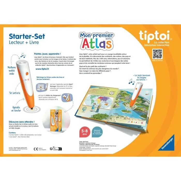Tiptoi® Starter Atlas, lecteur et livre, 00177, A partir de 5 ans, Ravensburger-2