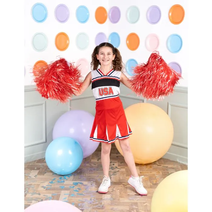 Déguisement Fille - Pom Pom Girl USA - Rouge - Sport - Enfant-1
