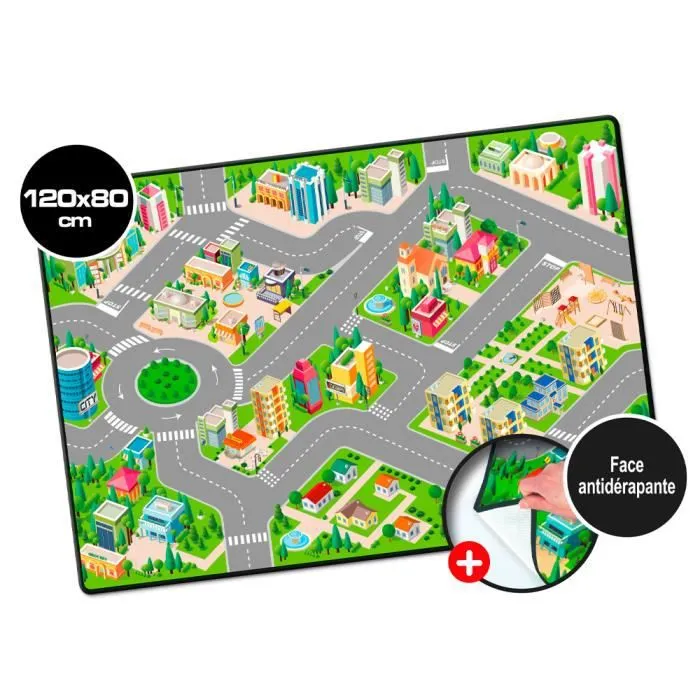 Tapis de Jeu pour Enfant - STARLUX - Circuit de Ville - Antidérapant - 120 x 80 cm-1