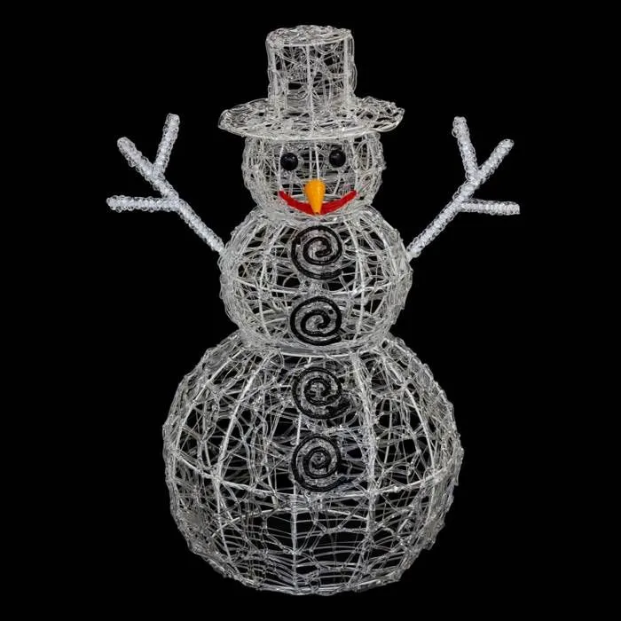 Bonhomme de neige lumineux extérieur H60cm 100 LED + transfo Feeric lights & christmas-1