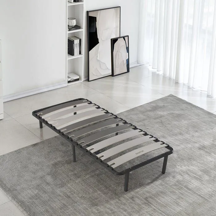 Sommier Robuflex 90x190 Sampur | Résistant et Confortable - Lattes Larges Réglables - Pieds Inclus - Structure Robuste Acier Epoxy-0